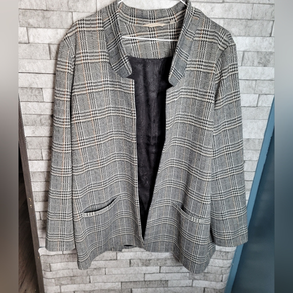 Soft Surroundings Size XL Blazer Houndstooth Plaid